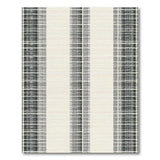 Distressed Black Plaid Stripe Area Rug