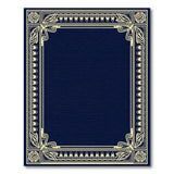 Navy Blue Art Deco Floral Border Area Rug