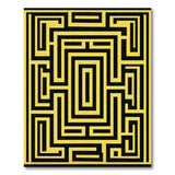 Yellow Black Labyrinth Maze Area Rug