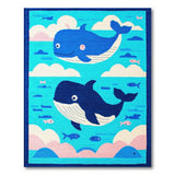 Playful Cartoon Whale Ocean Area Rug