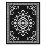 Black and White Traditional Persian Elegant Black White Persian Medallion Area Rug