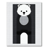 Cute Pixel Polar Bear Area Rug