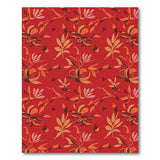 Vibrant Red Abstract Leaf Area Rug