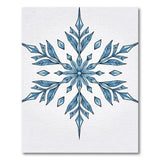 Intricate Blue Snowflake Area Rug