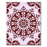 Ornate Pink Maroon Mandala Rug