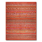 Vibrant Red Geometric Heritage Tribal Rug