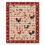 ODIKA Washable Farmhouse Rooster Kitchen Rug - Non-Slip Low Pile Area Rug