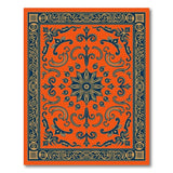 Vibrant Orange Medallion Floral Area Rug