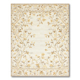Beige Floral Branch Border Area Rug