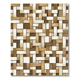 Brown Tan Woven Timber Geometric Rug