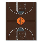 Brown Basketball Court Area Rug