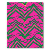 Vibrant Pink Green Zigzag Area Rug