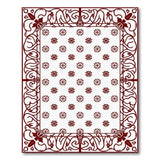 Elegant Red Floral Outline Vintage Rug