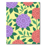Vibrant Purple Red Chrysanthemum Yellow Area Rug