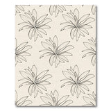 Beige Line-Art Floral Pattern Area Rug