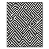 Maze Bold Black White Geometric Maze Rug