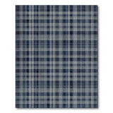 Blue and Teal Distressed Navy Plaid Area Rug