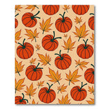 Autumn Pumpkin Maple Leaf Pattern Area Rug