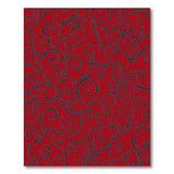 Red Swirling Vine Floral Area Rug