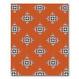 Burnt Orange Persian Floral Motif Area Rug