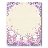 Cute Bunny Purple Floral Area Rug