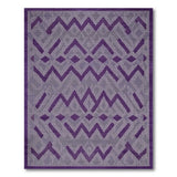 Purple Gray Geometric Chevron Area Rug