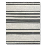 Crisp Black White Striped Woven Area Rug