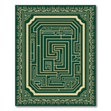 Emerald Green Maze Labyrinth Area Rug