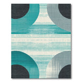 Geometric Modern Blue and Teal Teal Grey Abstract Geometric Area Rug