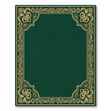 Ornate Gold Border Emerald Green Area Rug