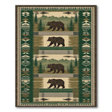 Bear Trail Forest Mountain Area Rug