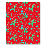 Vibrant Red Clover Leaf Pattern Area Rug
