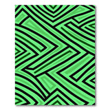 Vibrant Green Geometric Maze Area Rug