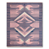 Navy Pink Geometric Striped Area Rug