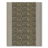 Golden Leopard Print Area Rug with Silver Borders