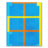 Vibrant Blue Orange Yellow Geometric Area Rug