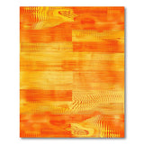 Fiery Orange Wavy Grain Area Rug
