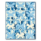 Blue Geometric Butterfly Area Rug