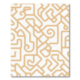 Gold Labyrinth Line Geometric Area Rug