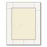 Beige and Neutral Beige Nested Frame Geometric Area Rug