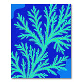 Teal Fern Abstract Area Rug