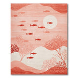 Red Fish Coral Area Rug