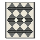 Black White Striped Diamond Geometric Area Rug