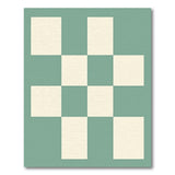 Teal and Ivory Checkered Geometric Area Rug