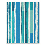 Vertical Blue Teal Stripe Geometric Rug