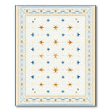 Blue Orange Star Southwestern Area Rug