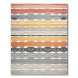 Wavy Multi-Color Stripe Area Rug