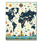 Whimsical World Map Adventure Kids Rug