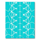 Teal White Geometric Modern Area Rug