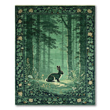 Emerald Forest Rabbit Area Rug